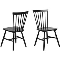 Rexford Black Wooden Dining Chairs In Pair