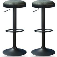 Rexford Olive Fabric Gas Lift Stools - Pair
