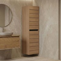 Ricato Tall Wooden Wall Mounted Bathroom Cabinet with 2 Doors in Walnut