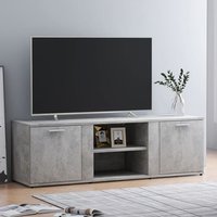 Ridhan Wooden TV Stand With 2 Doors In Concrete Effect