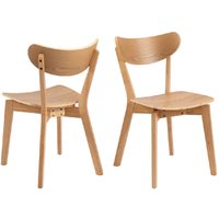 Riga Oak Wooden Dining Chairs In Pair