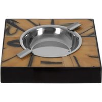 Riva Wooden Steel Ashtray In Brown