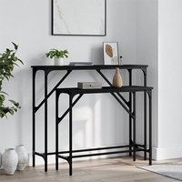 Rivas Set Of 2 Wooden Console Tables In Black