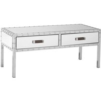 Rivota Mirrored Glass Coffee Table With 2 Drawers In Silver