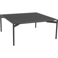 Rockton Black Ceramic Square Coffee Table With Metal Legs