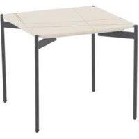Rockton White Ceramic Square End Table With Metal Legs
