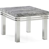 Roma Marble Top End Table With Stainless Steel Frame In Grey