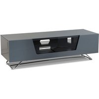 Clutton Medium LCD TV Stand In Grey With Chrome Base