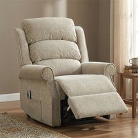 Rosenberg Fabric Dual Motor Lift Tilt Recliner Chair in Rabbit