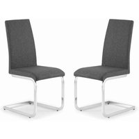 Rosendale Slate Grey Fabric Dining Chairs in Pair