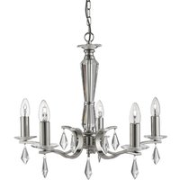 Royale 5 Light Ceiling In Satin Silver Royale 5 Light Ceiling In Satin Silver