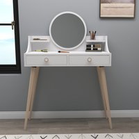 Roys Wooden Dressing Table with Mirror in White