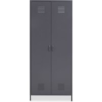 Rumi Metal Wardrobe With 2 Doors In Grey