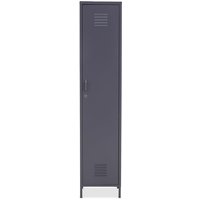 Rumi Tall Metal Locker Storage Cabinet With 1 Door In Grey