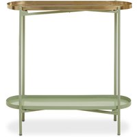 Sabina Metal Console Table In Green And Gold