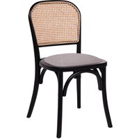 Salado Natural Rattan Bistro Chair With Cream Velvet Seat