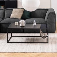 Salvo Wooden Coffee Table With Magazine Rack In Ash Black
