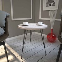 Sandalf Wooden Side Table with Black Metal Legs in Sea Oak
