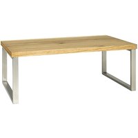 Sandusky Wooden Coffee Table In Oak With Stainless Steel Legs