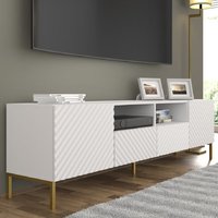 Sanford Wooden TV Stand With 2 Doors 2 Drawers In White