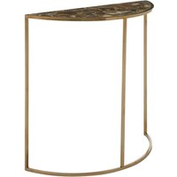 Sauna Half Moon Black Agate Console Table With Gold Frame