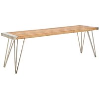 Santorini Rectangular Teak Wooden Dining Bench In Natural