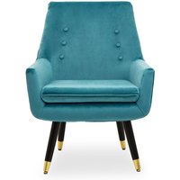 Sari Velvet Upholstered Armchair In Green