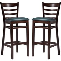 Sarnia Lascari Vintage Teal Faux Leather Bar Chairs In Pair