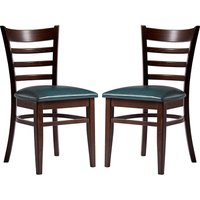 Sarnia Lascari Vintage Teal Faux Leather Dining Chairs In Pair