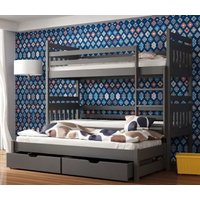 Sarnia Wooden Bunk Bed Bonnell Mattress And Trundle In Graphite