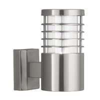 Satin Silver Outdoor Light With Polycarbonate Diffuser Satin Silver Outdoor Light With Polycarbonate Diffuser