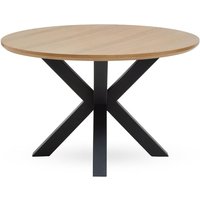 Sawford Round Wooden Dining Table In Natural And Black