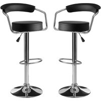 Scalo Black Faux Leather Bar Chairs With Chrome Base In A Pair