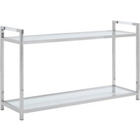 Sceptrum Clear Glass Top Console Table With Silver Steel Base