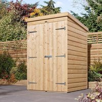 Schijndel Wooden Garden Pent Shed With 2 Doors In Natural