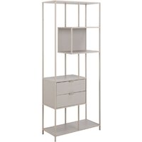 Sebring Wooden Bookcase Large With Metal Frame In Grey