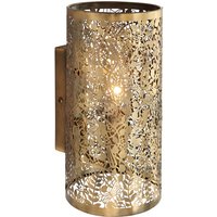 Endon Collection Secret Garden Floral Leaves Design Wall Light Antique Brass E14, Gold