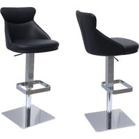 Sedalia Black Faux Leather Bar Chairs In Pair
