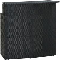 Selah Poly Rattan Garden Bar Table In Black