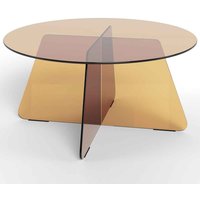 Selbyville Glass Round Coffee Table - Brown