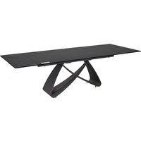 Sellersville Ceramic Marble Extending Dining Table In Black