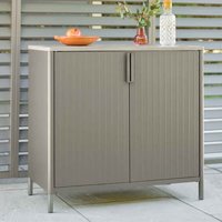 Selma Steel Outdoor Storage Cabinet with 2 Doors in Birch Effect