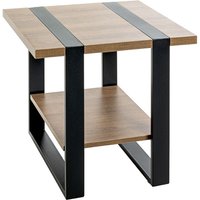 Senatobia Wooden Square End Table With Black Frame In Natural