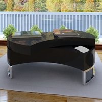 Seok High Gloss Adjustable Shape Coffee Table In Black
