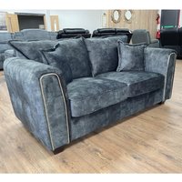Sevilla Fabric 2 Seater Sofa In Charcoal Black