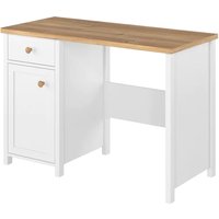 Sevilla Kids Computer Desk With 1 Door 1 Drawer In Matt White