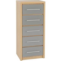Samaira Wooden Narrow Chest OF Drawers In Grey High Gloss