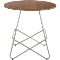 Pherkad Wooden Round Dining Table With Metallic Grey Legs