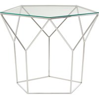 Shalom Pentagonal Clear Glass Top Coffee Table With Silver Frame