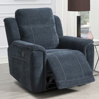 Sheridan Fabric Recliner 1 Seater Sofa In Dark Grey